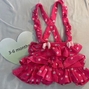 Frendz - 3-6M Pink Floral Ruffled Baby Dress